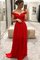 Prinzessin Hübsch Normale Taille A-Linie Bodenlanges Abendkleid mit Rüschen aus Chiffon - Bild 1