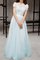 Hoher Kragen Reißverschluss Kurze Ärmeln Bodenlanges Luxus Brautjungfernkleid - Bild 1