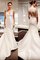 Satin Große Verkäufe Ärmelloses Meerjungfrau Stil V-Ausschnitt Brautkleid mit Applike - Bild 1