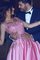 Saugfähig A-Linie Ärmelloses Herz-Ausschnitt Prinzessin Abendkleid aus Satin - Bild 1