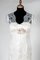 Meerjungfrau Gericht Schleppe Bodenlanges Brautkleid mit Blume mit Gekappten Ärmeln - Bild 2