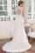 Ärmellos Bodenlanges Sittsames Brautkleid aus Spitze mit Applike - Bild 2
