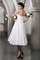 Herz-Ausschnitt Prinzessin Mini Brautkleid ohne Ärmeln mit Empire Taille - Bild 2
