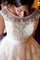 Tüll A-Line Niedlich Natürliche Taile Bodenlanges Brautkleid mit Perlen mit Applikation - Bild 3