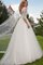 Duchesse-Linie Halbe Ärmeln Romantisches Brautkleid aus Spitze mit Rücken Schnürung - Bild 2