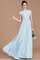 Prinzessin Chiffon Juwel Ausschnitt Kurze Ärmeln Bodenlanges Brautjungfernkleid - Bild 24