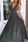 Normale Taille Beliebt Chiffon Bodenlanges Abendkleid mit Hoher Tailler mit V-Ausschnitt - Bild 1