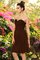 Reißverschluss Ärmelloses Drapiertes Herz-Ausschnitt Prinzessin Brautjungfernkleid - Bild 7