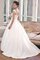 Satin Bodenlanges Extravagantes Brautkleid mit Schmetterlingsknoten mit Applike - Bild 2