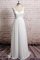 A-Line Chiffon Bodenlanges Brautkleid mit Plissierungen mit V-Ausschnitt - Bild 1