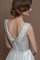 A-Line Schaufel-Ausschnitt Ärmelloses Wadenlanges Brautkleid mit Knöpfen - Bild 2