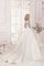 Satin Bodenlanges Konservatives Brautkleid mit Bordüre mit Plissierungen - Bild 1