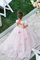 Sweep Zug Tüll Atemberaubend Duchesse-Linie Blumenmädchenkleid mit Blume mit Applike - Bild 2