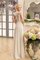 Enganliegendes Chiffon Bodenlanges Brautkleid mit Applike mit Gekappten Ärmeln - Bild 2