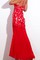 Blume Applikationen Rot Maxikleid Club Kleider - Bild 2