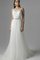 A-Linie Natürliche Taile Bodenlanges Brautkleid mit Plissierungen mit Applike - Bild 1