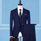 Slim Fit Hochzeit Homme Casual Kostüm Männer Anzug Wein Rot Herren Anzüge Für Hochzeit - Bild 3