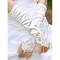 Taft Perlenstickerei Weiß Modern Brauthandschuhe - Bild 1