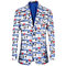 Mantel Big Size Blau Anzug Plus Größe Drucken Blazer - Bild 1