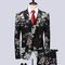Jacke Mantel Hose Weste Floral 3 Stück Anzüge Blazer Hosen Casual Boutique Mode Männer - Bild 2