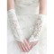 Satin Mit Applikation Elfenbein Elegant|Bescheiden Brauthandschuhe - Bild 1