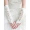 Satin Mit Applikation Elfenbein Elegant|Bescheiden Brauthandschuhe - Bild 1