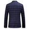 3 Stücke Plaid Herren Anzüge One Button Formalen Geschäfts - Bild 3