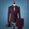 Vest Hose Business Casual Anzug Gedruckt Smoking Wein Rot Männer - Bild 3