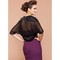 Chiffon Schwarz Chic|Modern Falten Bolero - Bild 3