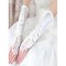 Satin Mit Applikation Weiß Elegant Brauthandschuhe - Bild 1