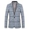 Mode Casual Business Männer Blazer Grau Anzüge Plaid Treffen - Bild 1