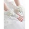 Satin Perlenstickerei Elfenbein Luxuriös Brauthandschuhe - Bild 3