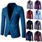 Zugeknöpft Männer Casual Business Anzug Blazer Jacke Mantel Männer Einfarbig Mode Neue - Bild 2