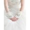 Satin Perlenstickerei Elfenbein Luxuriös Brauthandschuhe - Bild 4