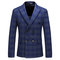 Plus Größe 5xl Bräutigam Blazer Zweireiher Slim Fit Smoking Anzug - Bild 2