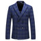 Plus Größe 5xl Bräutigam Blazer Zweireiher Slim Fit Smoking Anzug - Bild 2