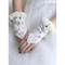 Spitze Luxuriös Mit Kristall Weiß Brauthandschuhe - Bild 1
