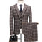 Anzüge Set 3 Stücke Hohe Qualität Männer Hochzeit Weste Hose Plaid Blazer Anzüge - Bild 5