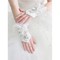 Spitze Mit Kristall Weiß Luxuriös Brauthandschuhe - Bild 2