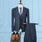 Jacke + Weste + Hosen Schwarz Für Hochzeit Blazer 3 Pcs Business Anzug - Bild 2