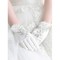 Satin Mit Kristall Weiß Chic|Modern Brauthandschuhe - Bild 1