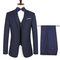 Luxuriöse Jacke + Hosen + Weste Navy Blau Männer Anzüge Slim Fit Hochzeit Bräutigam - Bild 1