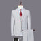 Weiß 3 Stück Striped Print Anzug Business Herren Anzüge Blazer Bräutigam Smoking Anzug - Bild 1