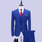 Asiatische 3 Stücke Jacke + Hose + Weste Formale Blau Hochzeit Anzüge Für Männer - Bild 2