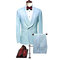 Neue Hochzeit Kleid Licht 5xl Anzug Blazer 2 Stück Gedruckt Blau - Bild 1