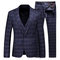 3 Stücke Plaid Herren Anzüge One Button Formalen Geschäfts - Bild 1