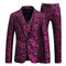 3 Stück Anzug Männer Druck Hochzeit Anzüge Für Männer Luxus Herren Blazer Plus Größe Rose - Bild 1