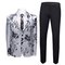 Männlichen 2 Stück Casual Floral Gedruckt Plus Größe Slim Fit Männer Anzug Weiß - Bild 1