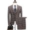 Luxus Plaid Druck Hochzeit Business Slim Fit Männer Anzug 3 Stück Anzüge - Bild 1