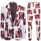 Flache Blazer Hosen Rot Single Button Business Anzüge Gedruckt Männer Anzug - Bild 1